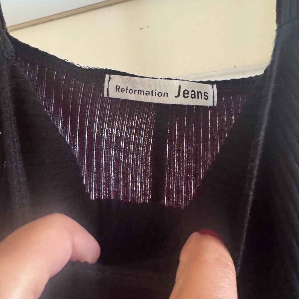 Reformation one piece knit jumpsuit XS/S . Tank square neck kick flare